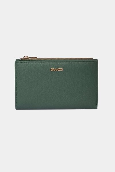 Grande 2804 Genuine Real Leather Zippered Women's Wallet Flother Green