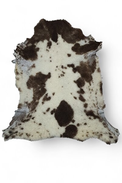 Ottoman Pouffe Art Deco Hakiki Gerçek Deri Kuzu Postu 57x66cm (030)