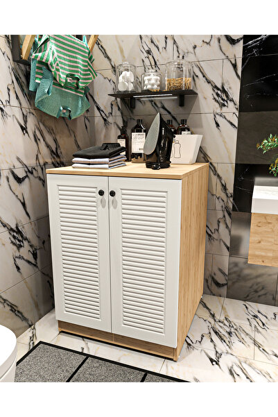 Yıldız elegance Banyo Dolabı Çamaşır Makinesi Alt Luxe AHSAP BEYAZ