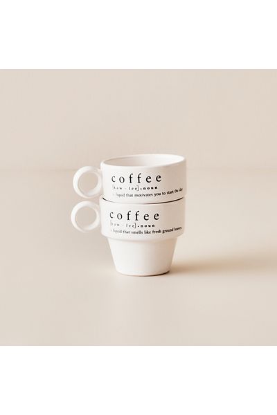 Bella Maison Coffeeaholic Espresso Set of 2 Black (105 Cc)