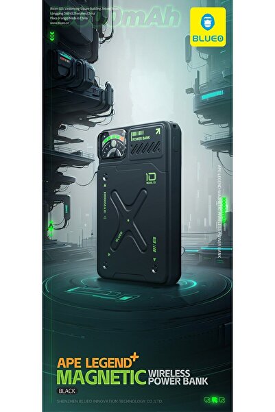 BLUEO Ape Legend Magsafe Kablosuz 10.000 Mah Powerbank Siyah
