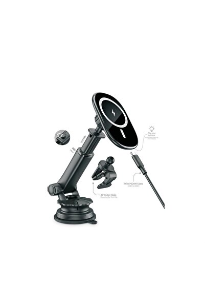 X-Level X-mountmag 15w Magsafe Uyumlu Kablosuz Şarj Özellikli Araç Içi Telefon Tutucu Iphone Pro Max Uyumlu