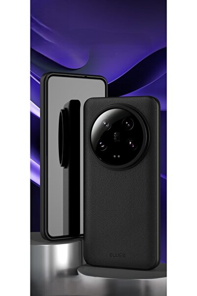 BLUEO حافظة هاتف من الجلد الأسود من الجلد الصناعي الفائق لهاتف Xiaomi 14