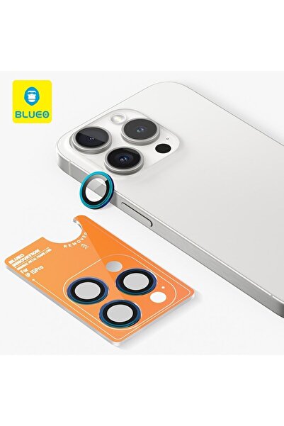 BLUEO iPhone 15 / 15 Plus Original Metal Frame Color Camera Lens Glass Protec...