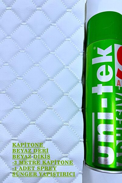 UYSALLAR SUNİ DERİ Yapıştırıcı+ 3'lü Baklava Desen Kapitone Döşemelik Süngerl...