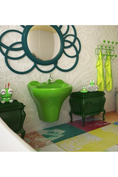 VitrA 6037B032-0001 Vitra Arkitekt Kurbağa Lavabo, Yeşil