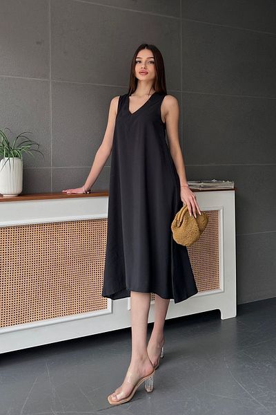 PANCAARTE ZERO SLEEVE V-NECK SHORT DRESS