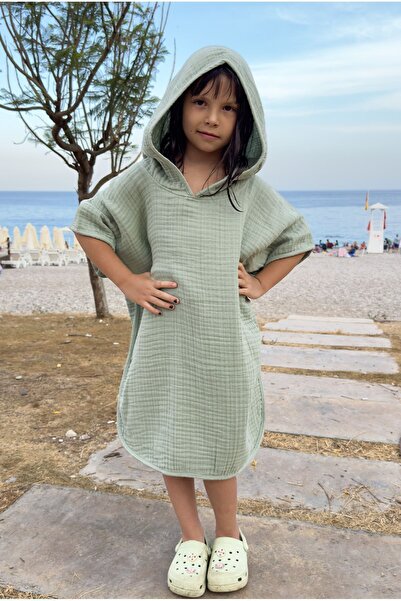 benecium Bebek - Çocuk Panço & Müslin Kumaş Panço & Mint Yeşili