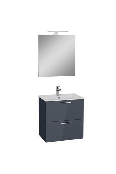 VitrA 75102 Vitra Mia Demonte Set, 60 cm, Çekmeceli, (Lavabo Dolabı, Aydınlat...