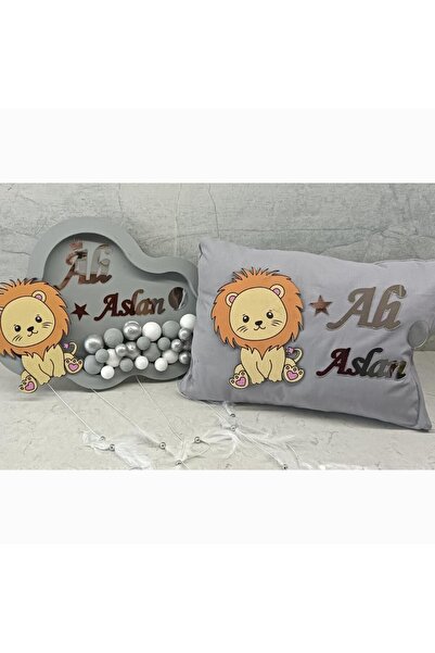 bebek atölyem El Işi Ledli Hediyelik Aslanlı Kapı Süsü Ve El Işi Takı Yastığı