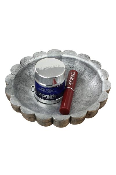 Evene Organizator de machiaj cosmetic antic argintiu model flori