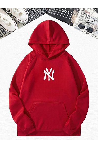 BENROMA Oversize Hooded NY Printed Sweatshirt
