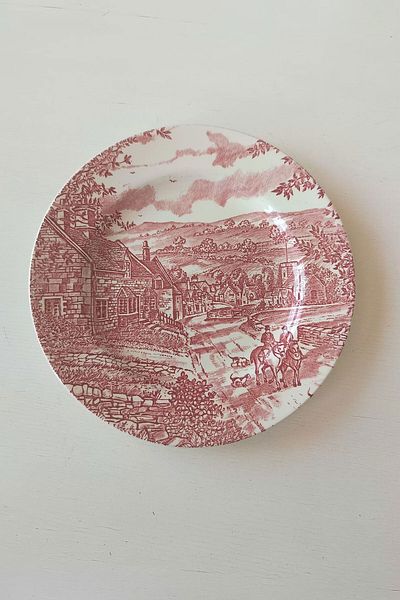 ABBETC Broadhurst Staffordshire Ironstone - طبق بورسلين بريطاني عتيق مقاس 20 سم