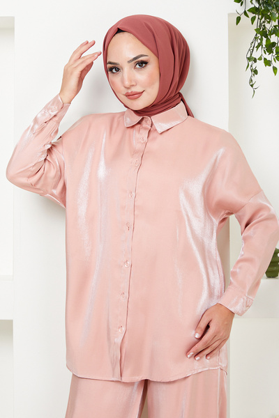 ModaMerve PowDer ColoreD Button DetaileD Stylish Set - 4702ZNK903-M