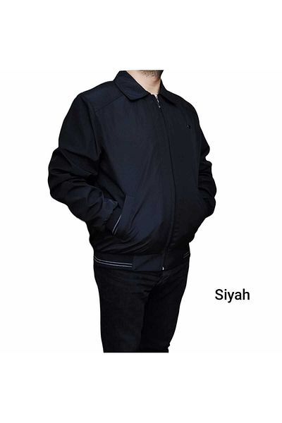 Ünal Giyim Ανδρικό καλοκαιρινό παλτό - Λαιμόκοψη, ελαστική μέση και μανίκια, άνετη εφαρμογή, ΜΑΥΡΟ