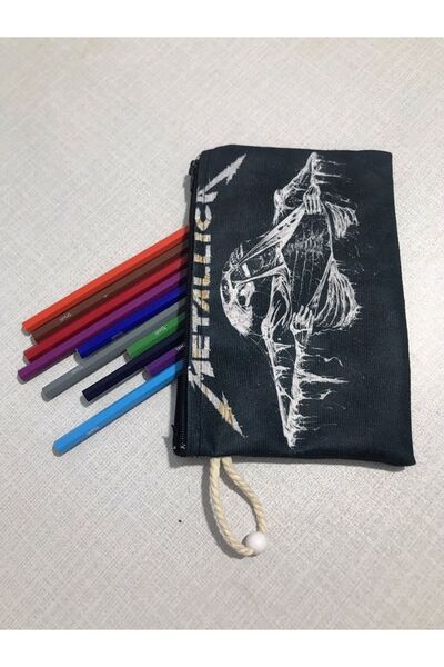 owl bag Калъф-портфейл от плат с шарка на черепа Metalica