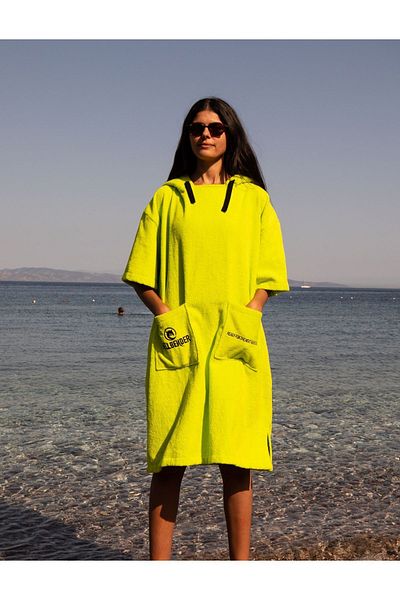 Hellbender Pistachio Green Pocket Hooded Towel Poncho