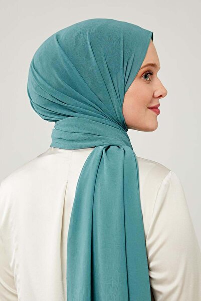 Levidor Petrol Green Frozen Crepe Shawl - SoliD Color
