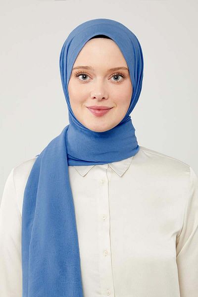 Levidor Şal Frozen Crep Albastru - Culoare Solidă