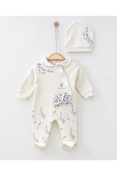 limebabies مجموعة رومبير لافندر جاردن للفتيات الصغيرات 100% قطن