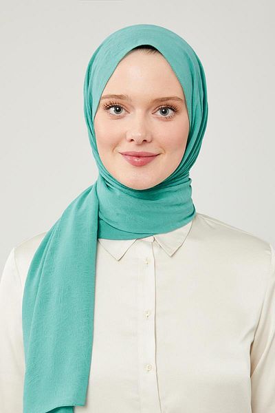 Levidor Turquoise Frozen Crepe Shawl - SoliD Color