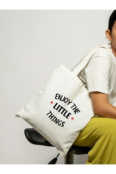 Cemira Thick White Waterproof Canvas Tote - Enjoy The Little Design Cloth and Shopper Bag