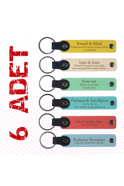 Miaju 6-piece Gift Memory Keychains - Name And SpeciaL Message WritabLe on It