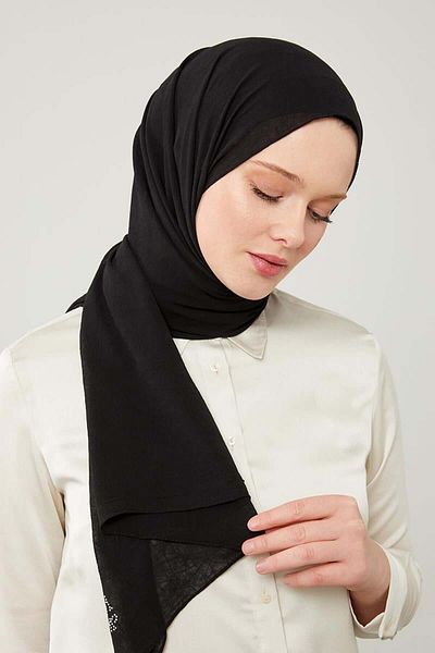 Levidor Μαύρο Crepe Frozen Shawl - Μονόχρωμο