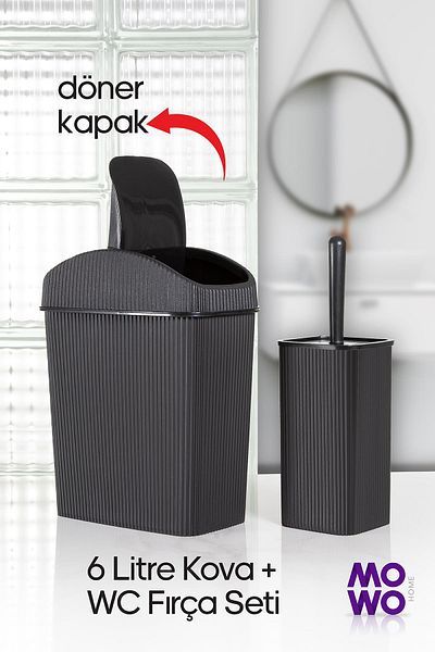 Mowo Home Stilo Black WC Brush Set - Κάδος απορριμμάτων, Μπάνιο και Τουαλέτα