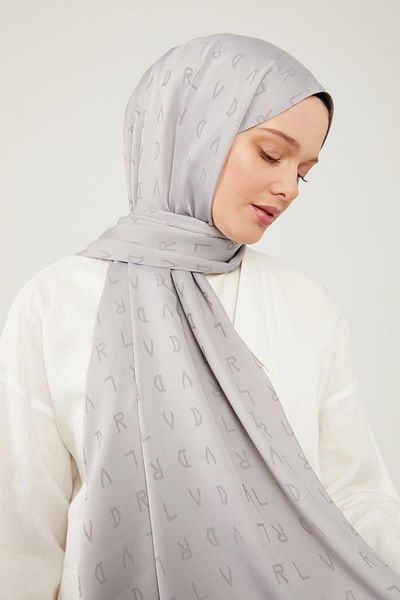 Levidor Şal jacquard cu imprimeu LVD argintiu