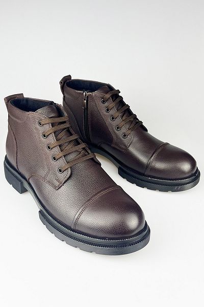 LUSIVE Men's Winter Boots - captain Guaranteed, Genuine leather, lace-up and Zip-up