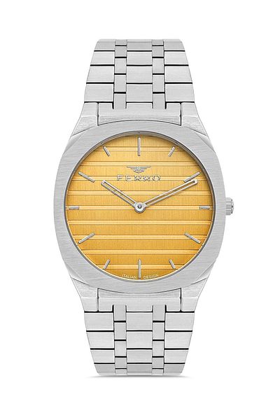 FERRO Fm43004a-4 Men's Silver and Orange Colored Wrist Watch + Bracelet Gift, New Season