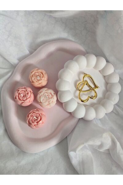 Home Decorative 2-Piece Plate and 4-Piece Peony Set