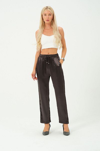 Rich High Waist ShinY Satin Women's Trousers