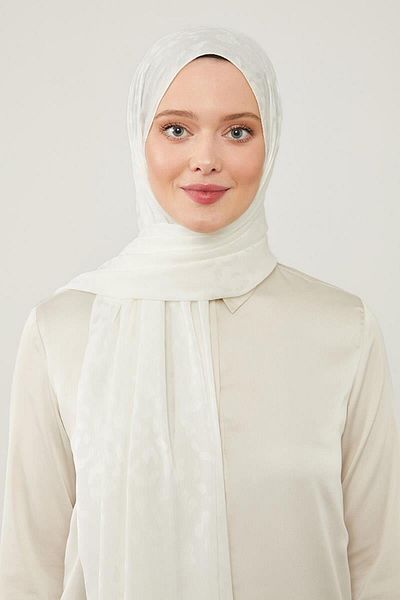 Levidor Şal Capri alb cu model jacquard