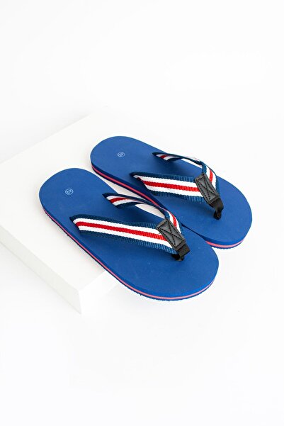 Bermody Alex Чоловічі зручні пляжні капці з синьою тканиною між пальцями