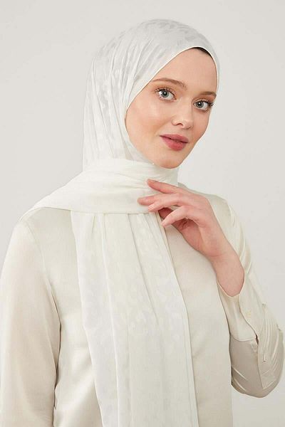 Levidor Şal Capri alb cu model jacquard