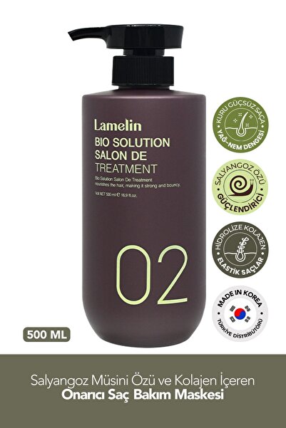 Lamelin Collagen İçeren Onarıcı Saç Bakım Maskesi Bio Solution Salon Treatmen...