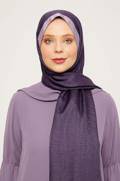 Levidor Violet Ring Patterned Monogram Shawl