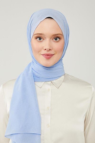 Levidor Şal creponat Frozen Baby Blue - Culoare uni