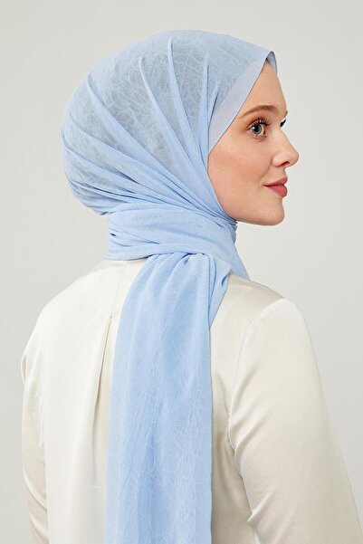 Levidor Baby Blue Frozen Crepe Shawl - SoliD Color