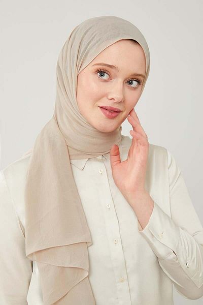 Levidor Μπεζ Frozen Crepe Shawl - Μονόχρωμο