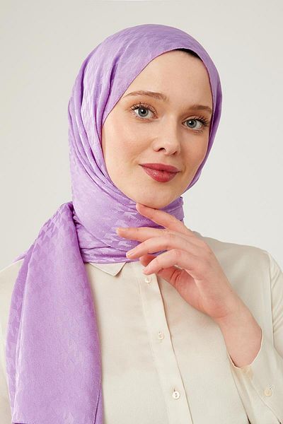Levidor K.Lilac Jacquard Patterned Houndstooth Shawl