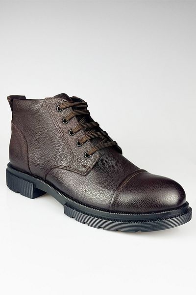 LUSIVE Men's Winter Boots - captain Guaranteed, Genuine leather, lace-up and Zip-up