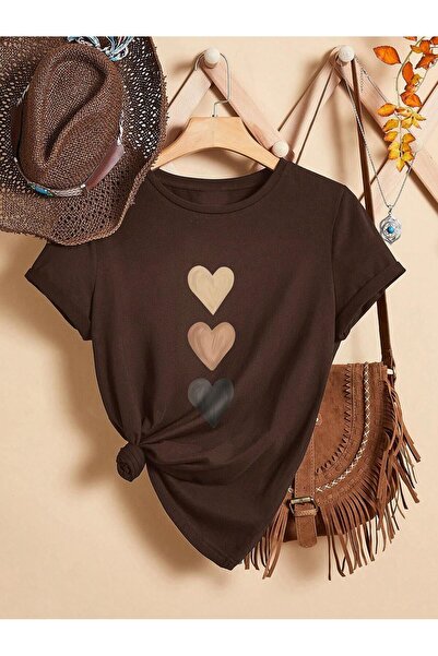 MODAVİBE Γυναικείο T-Shirt με στάμπα 3Kalp - Modavibe