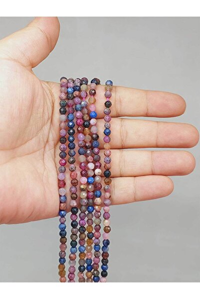 Yasamtohumu سلسلة ربع من أحجار الياقوت والياقوت بطول 9 سم - 4 مم (51220)