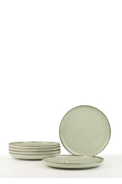 Kütahya Porselen Green Moderna 6 Pieces 21 cm Flat Plate