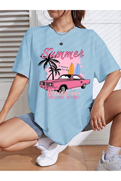 MODAVİBE Γυναικεία - Κοντομάνικο εμπριμέ μπλουζάκι μόδας