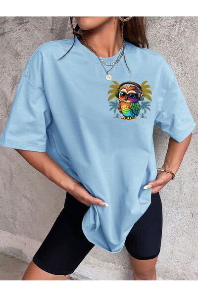 MODAVİBE Tricou de damă cu imprimeu bufniță - Modavibe