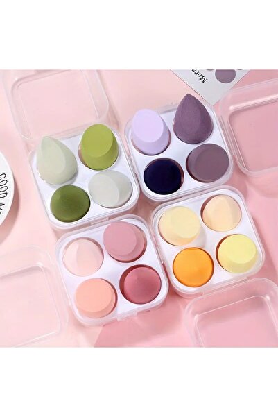 GIFT MR.DIY Makyaj Süngeri 4 Adet Renkli - Saklama kutulu